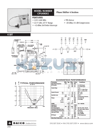 CPS49092 datasheet - Phase Shifter 4 Section