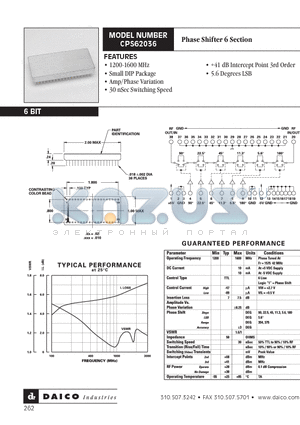 CPS62036 datasheet - Phase Shifter 6 Section