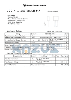 C20T03QLH-11A datasheet - Schottky Barrier Diode