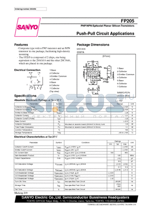 FP205 datasheet - Push-Pull Circuit Applications