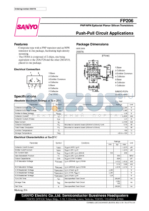 FP206 datasheet - Push-Pull Circuit Applications