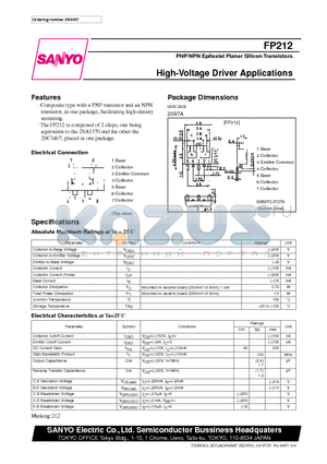 FP212 datasheet - High-Voltage Driver Applications
