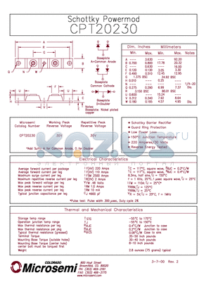 CPT20230 datasheet - Schottky PowerMod