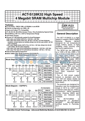 ACT-S128K32C-017P7Q datasheet - High Speed 4 Megabit SRAM Multichip Module