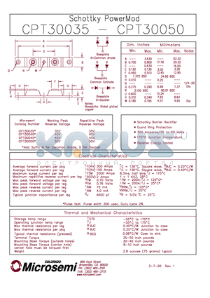CPT30040 datasheet - Schottky PowerMod