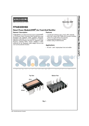 FPAB30BH60_0712 datasheet - Smart Power Module(SPM^) for Front-End Rectifier