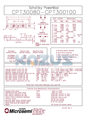 CPT30080 datasheet - Schottky PowerMod