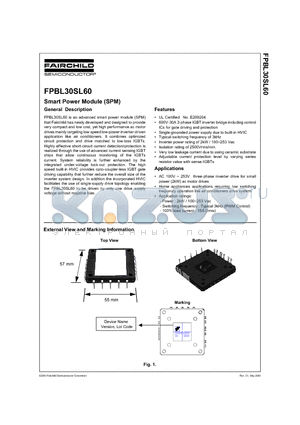 FPBL30SL60 datasheet - Smart Power Module (SPM)