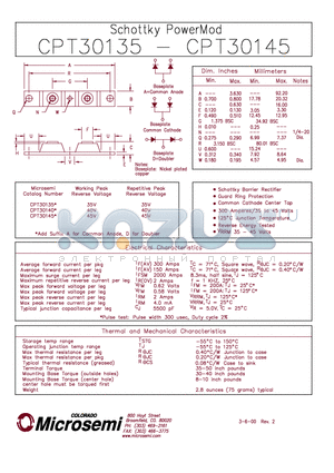 CPT30140 datasheet - Schottky PowerMod