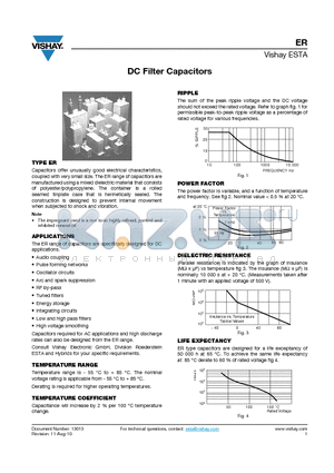 ER200-105 datasheet - DC Filter Capacitors