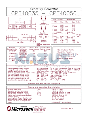 CPT40040 datasheet - SCHOTTKY POWERMOD