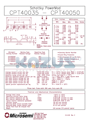 CPT40045 datasheet - Schottky PowerMod