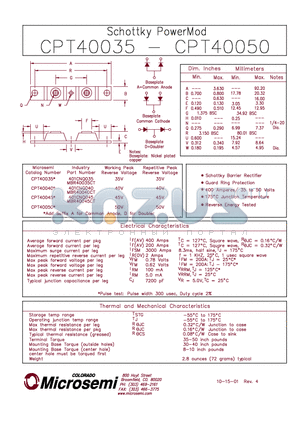 CPT40045 datasheet - SCHOTTKY POWERMOD