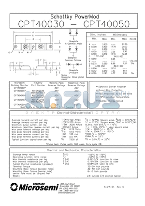 CPT40050 datasheet - Schottky PowerMod