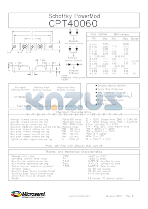 CPT40060 datasheet - Schottky PowerMod