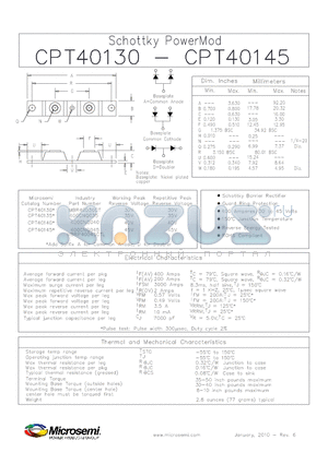 CPT40130 datasheet - Schottky PowerMod