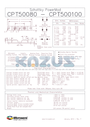 CPT500100 datasheet - Schottky PowerMod