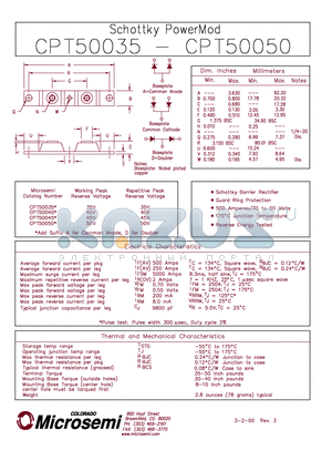 CPT50035 datasheet - Schottky PowerMod