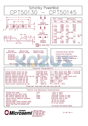 CPT50130 datasheet - Schottky PowerMod