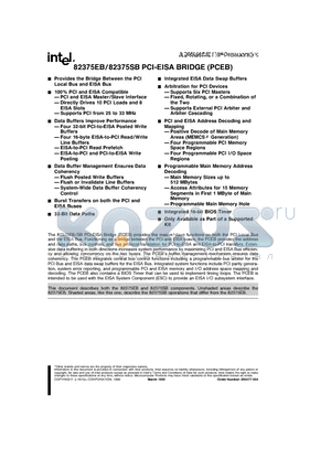 82375SB datasheet - PCI-EISA BRIDGE (PCEB)