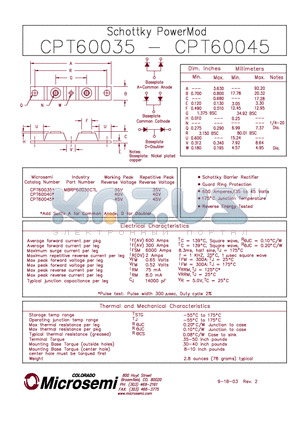 CPT60045A datasheet - SCHOTTKY POWERMOD