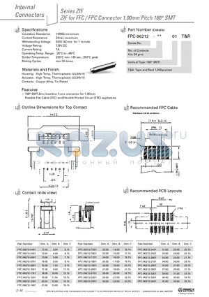 FPC-98210-3921 datasheet - ZIF for FFC / FPC Connector