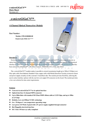 FPD-010R008-0E datasheet - 4-Channel Optical Transceiver Module