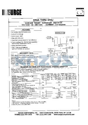 ER3A datasheet - SURFACE MOUNT SUPERFAST RECTIFIER VOLTAGE - 50 - 600 Volts CURRENT - 3.0 Amperes