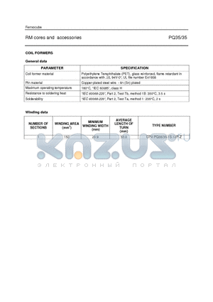 CPV-PQ35-1S-2PZ-Z datasheet - RM cores and accessories