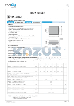 ER3C datasheet - SURFACE MOUNT RECTIFIER