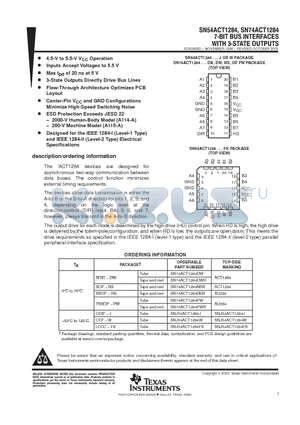 ACT1284 datasheet - 7-BIT BUS INTERFACES WITH 3-STATE OUTPUTS