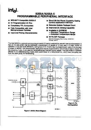 8255A-5 datasheet - PROGRAMMABLE PERIPHEAL INTERFACE