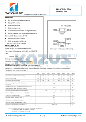 ER3E datasheet - SURFACE MOUNT SUPER FAST RECTIFIERS