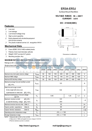 ER3E datasheet - Surface Mount Rectifiers