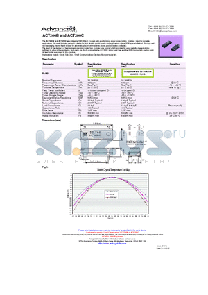 ACT200B-200C datasheet - miniature SMD Watch Crystals