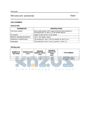 CPVS-RM4-1S-6P datasheet - RM cores and accessories