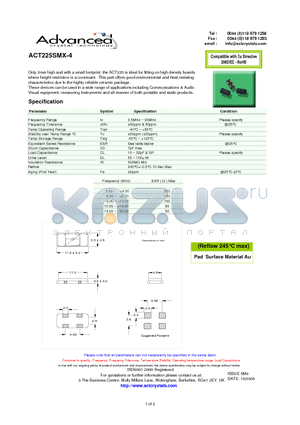 ACT225SMX-4 datasheet - ideal for fitting on high density boards