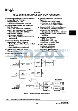 82586-10 datasheet - IEEE802.3 ETHERNET LAN COPROCESSOR