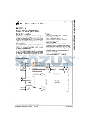 FPD85310 datasheet - Panel Timing Controller