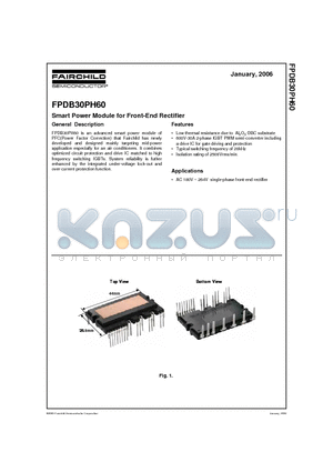 FPDB30PH60 datasheet - Smart Power Module for Front-End Rectifier