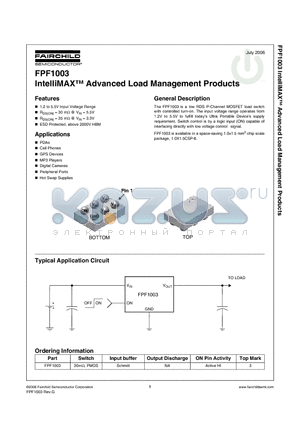 FPF1003 datasheet - IntelliMAX Advanced Load Management Products