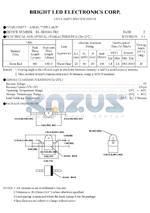 BL-XD0361-TR9 datasheet - SURFACE MOUNT AXIAL TYPE LED LAMPS SPECIFICATION