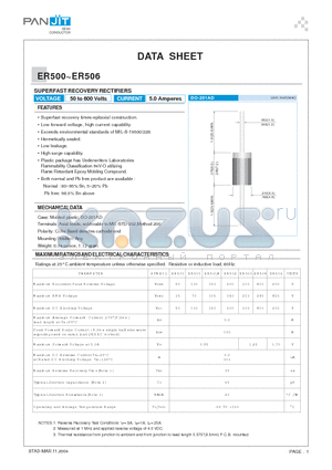 ER500_04 datasheet - SUPERFAST RECOVERY RECTIFIERS