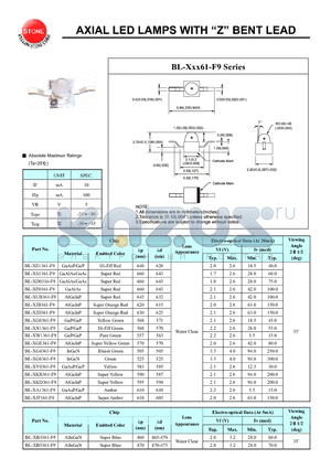 BL-XE1361-F9 datasheet - AXIAL LED LAMPS WITH Z BENT LEAD