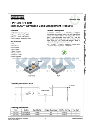 FPF1003_0612 datasheet - IntelliMAX Advanced Load Management Products