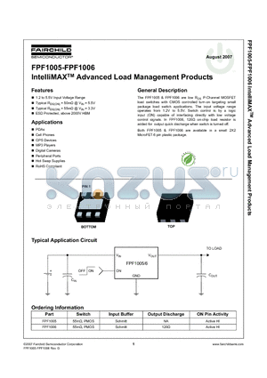 FPF1005 datasheet - IntelliMAXTM Advanced Load Management Products