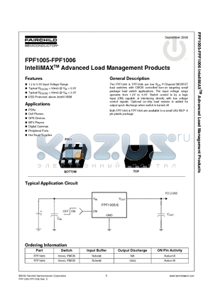 FPF1006 datasheet - IntelliMAXTM Advanced Load Management Products