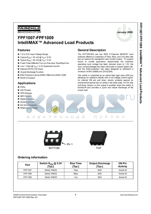 FPF1007 datasheet - IntelliMAX Advanced Load Products