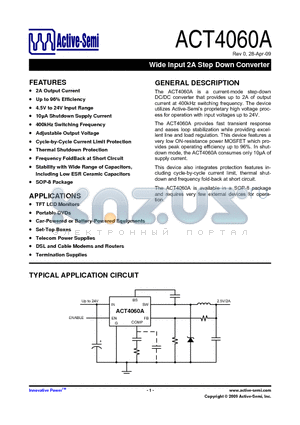 ACT4060A datasheet - Wide Input 2A Step Down Converter