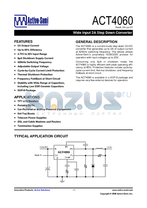 ACT4060SH datasheet - Wide Input 2A Step Down Converter